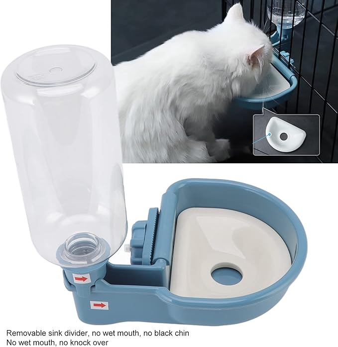 480ml Automatic Pet Water Dispenser, Safe Detachable Hanging Pet Gravity Waterer, Large Capacity Water Feeder Gravity Pet Auto Feeder Waterer Set for Cats and Small and Medium Sized Dogs