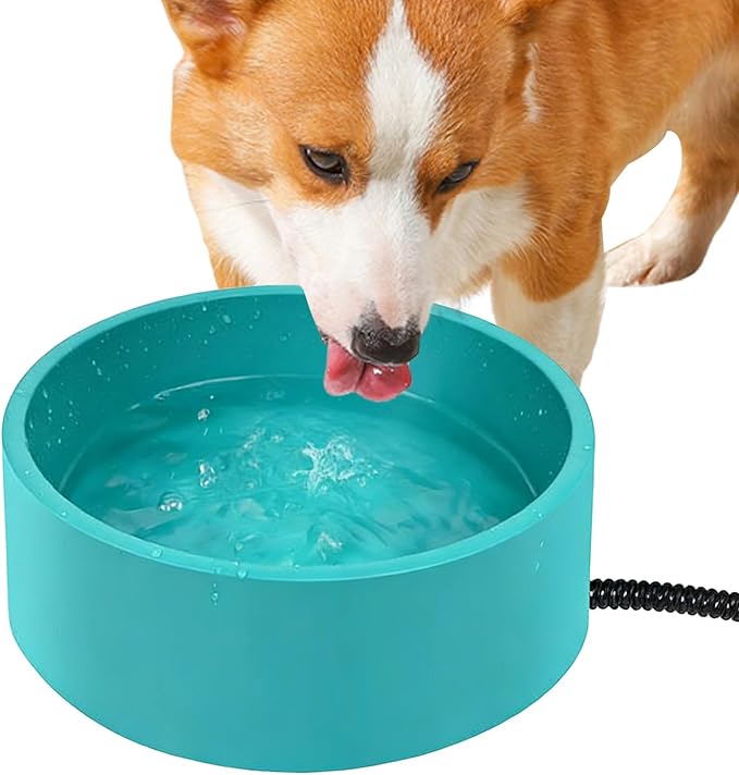 Automatic Pet Water Bowl - 3.2l Large Capacity Heated Dish for Healthy Hydration, Smart Temperature Control with Anti Spill Design, Dog Cat Puppy Chicken Bird Feeder for Indoor Outdoor Garden Yard