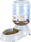Flexzion Gravity Pet Feeder Food Dispenser (6-12 lb Size) Automatic Replenish Dry Food Storage Container Bowl for Small Medium Breed Dog Cat Animal Feeding Watering Fountain Supplies