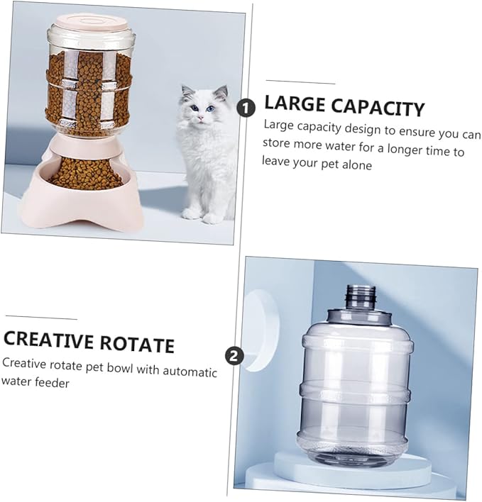 DOITOOL Automatic Pet Feeder Transparent Bottle Design Food Dispenser for Dogs and Cats Capacity Lightweight and Portable for Pet Owners