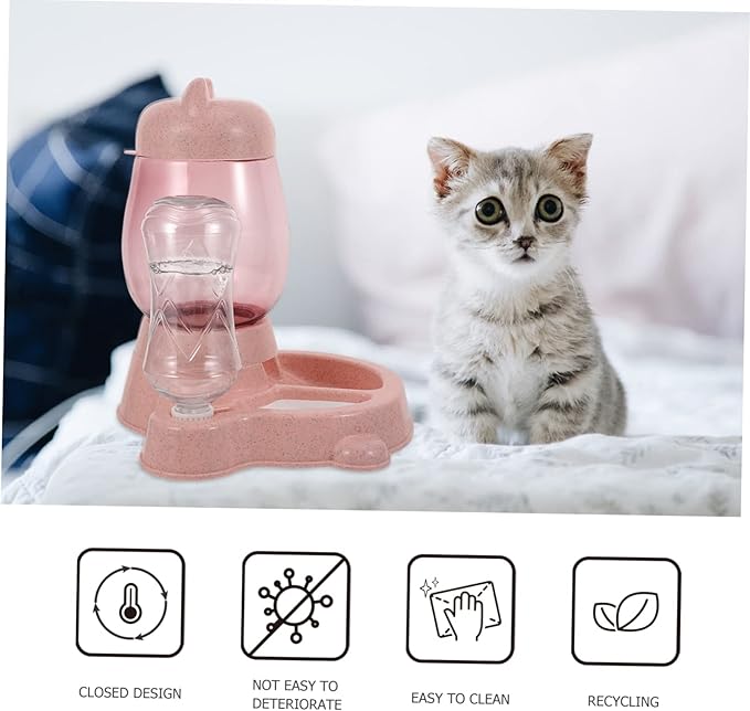 Kisangel 1pc Automatic Pet Feeder and Water Dispenser Dual Function Bowl Non-Spill Design Use Practical for