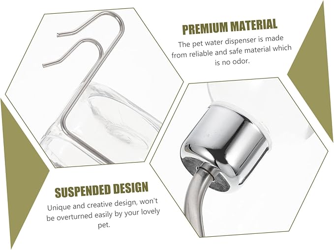 Generic Dog Water Feeder Nozzle Automatic Pet Water Dispenser for Cats and Dogs Hanging Design for Travel Small for Multiple Pets
