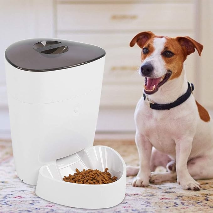 EVTSCAN Automatic Cat Feeder, 4L Auto Dry Food Dispenser with Twist Lock Lid for Naughty Pet, Low Food LED Indication with Clog-Free Design