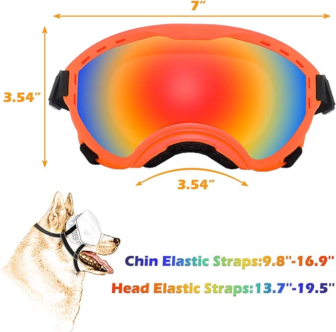 Dog Sunglasses with Adjustable Strap, UV Protection, Winproof Puppy Sunglasses, Suitable for Dogs Eyes Protection,Soft Dogs Goggles