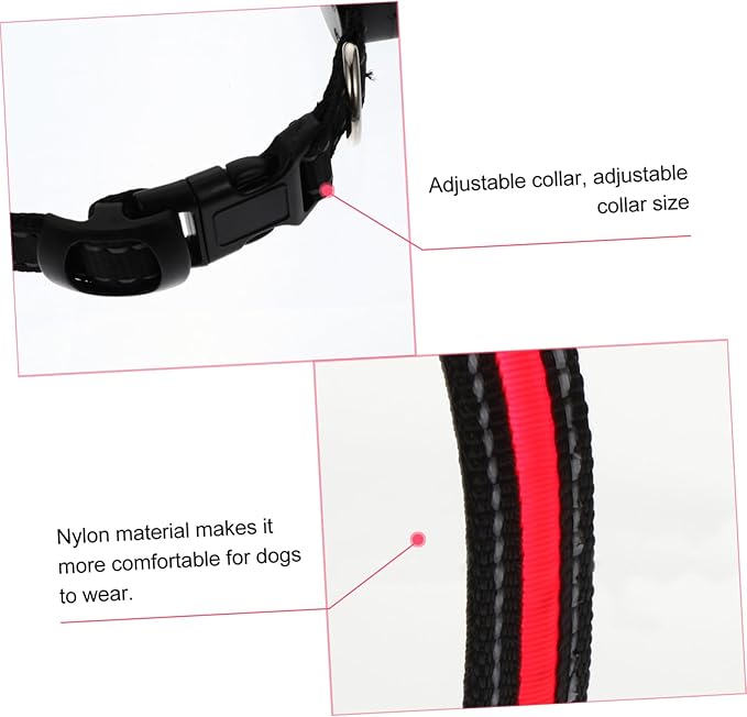 LED PET Collar Three Flash Modes 50CM USB Charging Collar for Golden Retriever Bichon Frise Night Safety Light