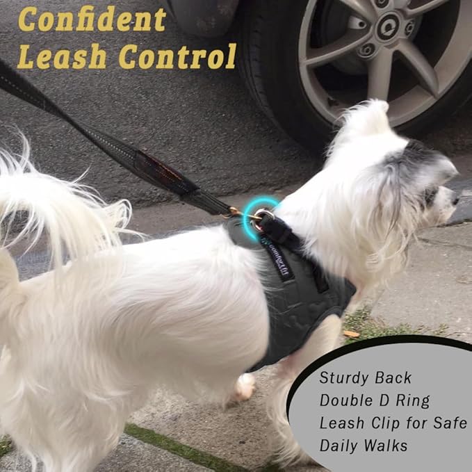 Comfort fit All Weather Step-in Reflective Dog Harness - Adjustable Small Dog Harness Medium Sized Dogs - Soft Padded Easy Walk Dog Vest Harnesses
