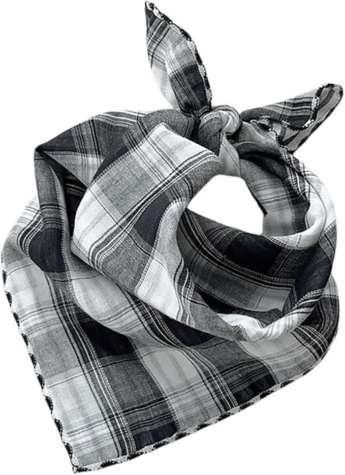 Double Layers Two Tones Dog Cotton Square Bandana Bibs Scarf Kerchief for Small Medium Dogs Boy or Girl - DCB05 B&G