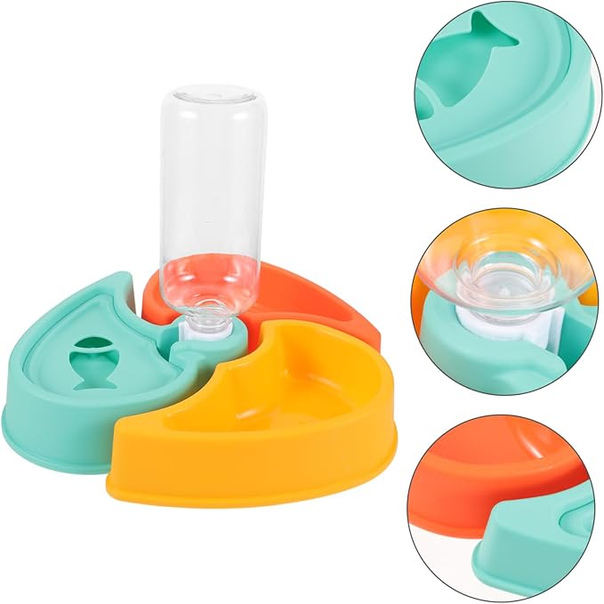 GANAZONO Dry Wet Food Separation Bowl Automatic Pet Feeder Detachable Water Bottle Suitable for Cats Dogs and Small Animals Easy to Capacity for Multi-pet Households