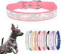 Small Dog Collar, Bling Rhinestone Diamond Fancy Crystal Glitter Pretty Jewel Pet Puppy Collars for XXS XS Small Medium Large Breed Girl Female Dogs Cats (Pink, L)