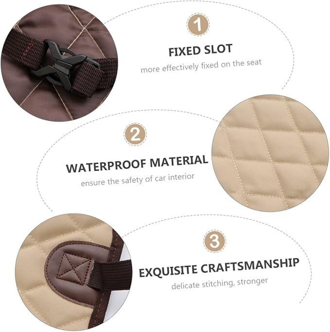 Angoily Dog Car Seat Cushion Pet Front Seat Mat for Car and Home Use Beige Color Easy to and Store