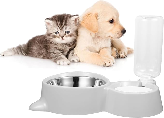 Milisten Pet Feeder and Water Dispenser for Dogs Dual-use Food Container Non- Design Automatic Leak Bowl Food-Grade Easy to