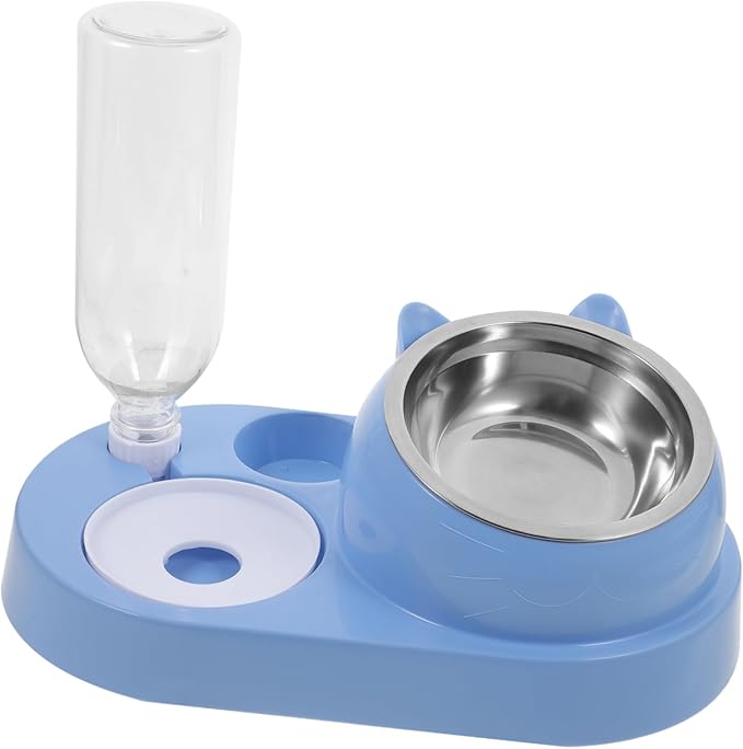 BESPORTBLE Automatic PET Feeder and Water Dispenser for Dogs and Cats Dual Bowl Design Plastic Non-Slip Base for Pets at Home or Travel