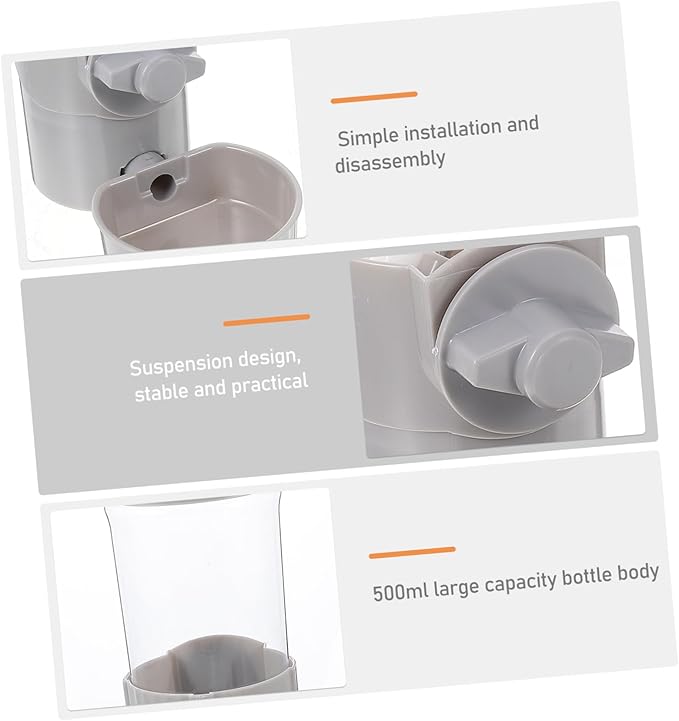 Automatic PET Water Feeder Hanging Dog Water Dispenser for Cats and Dogs Tip Design 2L Capacity Plastic