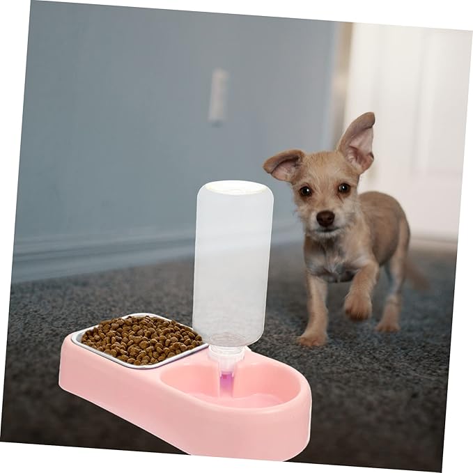 1Set Automatic Water Dispenser Pet Bowl Detachable Hanging Feeder for Dogs Cats Dual Bowl Design Easy Observation for Indoor Outdoor Use