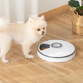 GUTTATY Automatic Pet Food Feeder Dispenser with 6 Trays, 128ml Capacity, LED Display, White/Grey