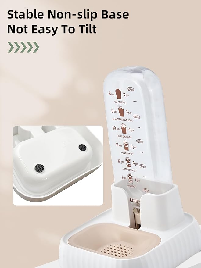 Cat Water Dispenser - Water Dispenser for Dogs -Cat Water Dowl - Automatic Pet Water Dispenser - Dog Water Dowl (White)