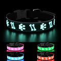 Dog Collar Light, 3D Design Light Up Dog Collars, Adjustable Glow in The Dark Dog Collar Rechargeable Night Walk Safety Collar for Small Dogs, Black