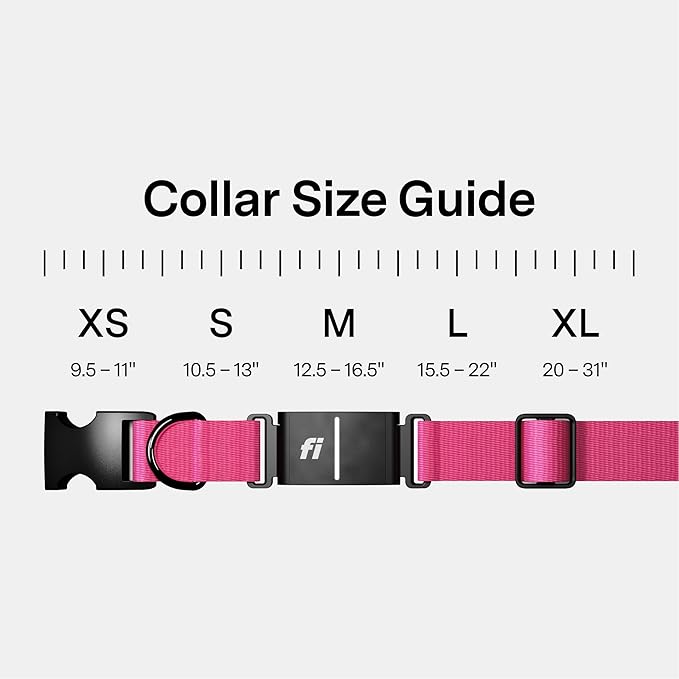 New Fi Series 3+ Smart Dog Tracker Collar [12 Month Membership Included] GPS Tracker for Dogs with Health & Behavior Monitoring, Escape Alerts, Waterproof, LED, Apple Watch Compatible (Pink, Small)