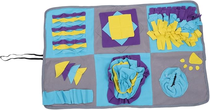SUPVOX Dog Snuffle Mat for Interactive Training Washable Fleece Blanket Encourages Natural Foraging Skills for Dogs and Pets to and Nose Work