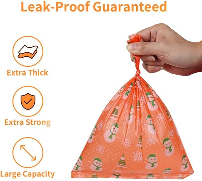 Thick & Strong Dog Poop Bags Scented, Large Capacity Leak Proof Tear Resistant Waste Bags, 6 Rolls 90 Bags for Outdoor Walking and Travel Fast Easy Cleanup (orange)