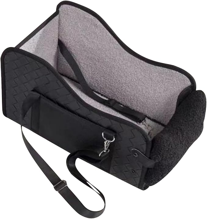 Pet Car Seat - 14lbs Portable Dog Cushion Bed Carrier for Car Travel, Road Trips with Foldable Function, Puppy Stroller Seats for Outdoor Indoor Use, Soft Fabric Gray, Easy Storage
