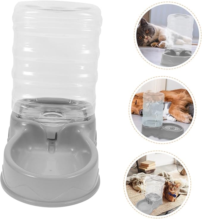 Pet Water Fountain Filter Automatic Cat Feeder Bowl Cat Fountain Cats Food Wet Spout Water Dispenser Puzzle Water Bottle Faucet Hose Automatic Dog Feeder Grey Plastic