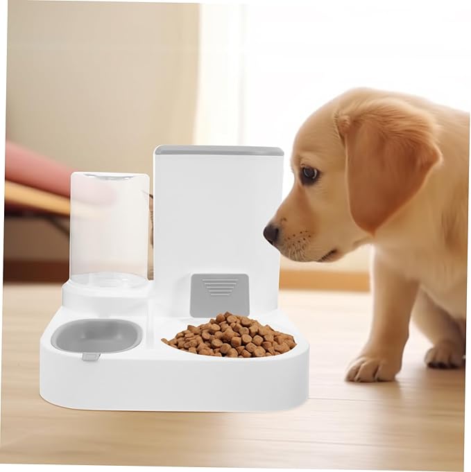 Totority Automatic Pet Water and Food Dispenser Detachable Dog and Cat Feeder Capacity Dry and Wet Separation Easy Design for Pets Convenient Automatic Water Bowl