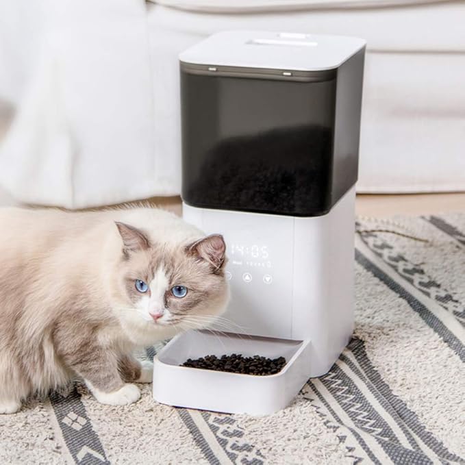 Automatic Cat Feeder,6.5L Dog and Cat Food Dispenser for Small & Medium Pets,Smartfeeder, Portion Control, Programmable Timer,Touch Screen Up to 1-5 Meals A Day