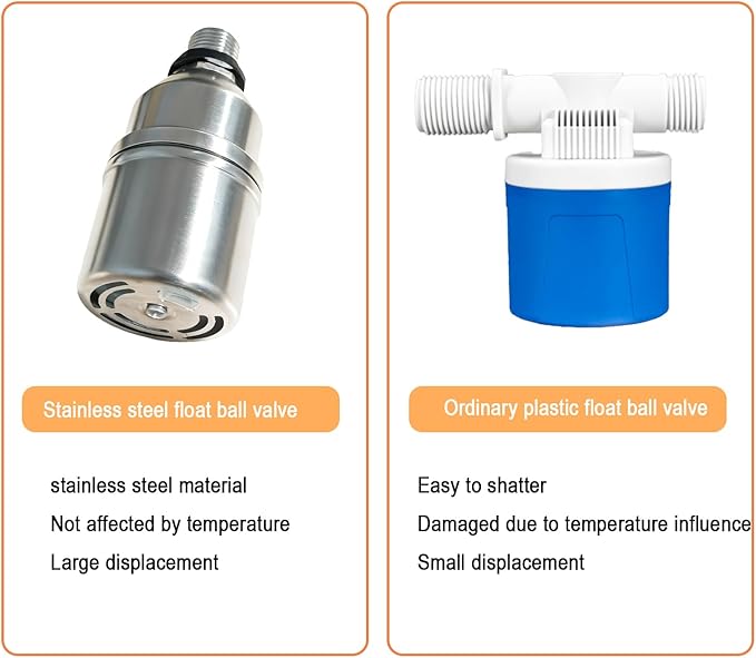 304 Stainless Steel Water Level Float Valve 3/4 Inch - Ideal for Livestock Troughs, Water Tanks, Pools, Fish Tanks