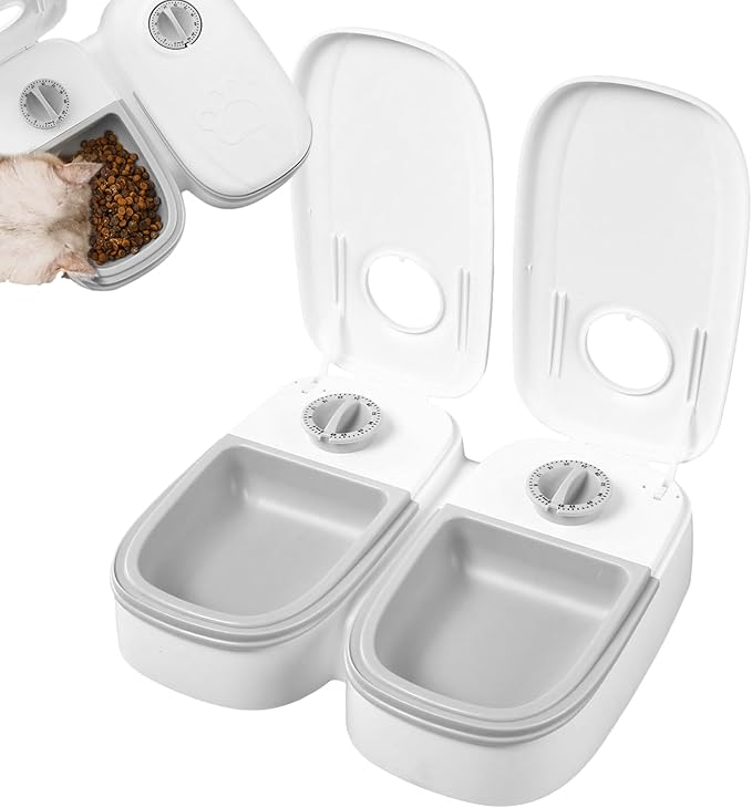 Automatic Dog Feeder | 350ml Timed Non Slip Detachable - Pet Feeder Dog Food Storage Container | for Treat Snack Meals Puppy Small Medium Large Breed Indoor Outdoor Apartment Balcony