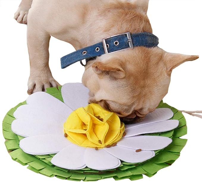 Pet Snuffle Mat Dog Feeding Mat,Bite-Resistant Dog Sniffing Pad, Nose Work Blanket Non Slip Pet Activity Mat,Dog Training Pad Non-Slip Woven Encourages Natural Foraging Skills 13.8" X 13.8"