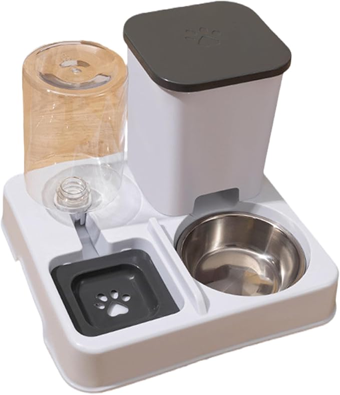 Stainless Steel Food Bowl Pet Feeders and Water Dispenser Nonslip Design Great for Cats Dog Home Travel Use Automatic Feeder Dog with Water Dispenser Stainless Steel Pet