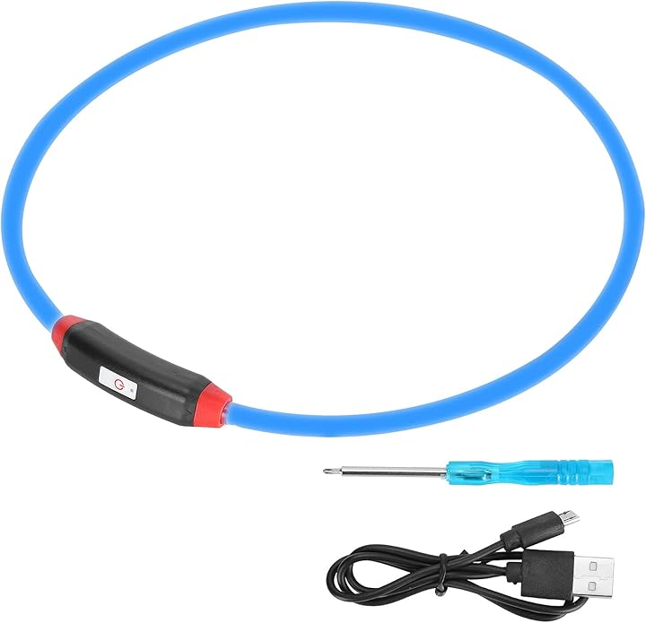 VINGVO Light Up Dog Collar, Glow In The Dark Dog Collar Glowing Pet Collar for Medium Small Dogs Dog Light Up Collar USB Rechargeable LED Collar for Night Walking Lighted Dog Collar