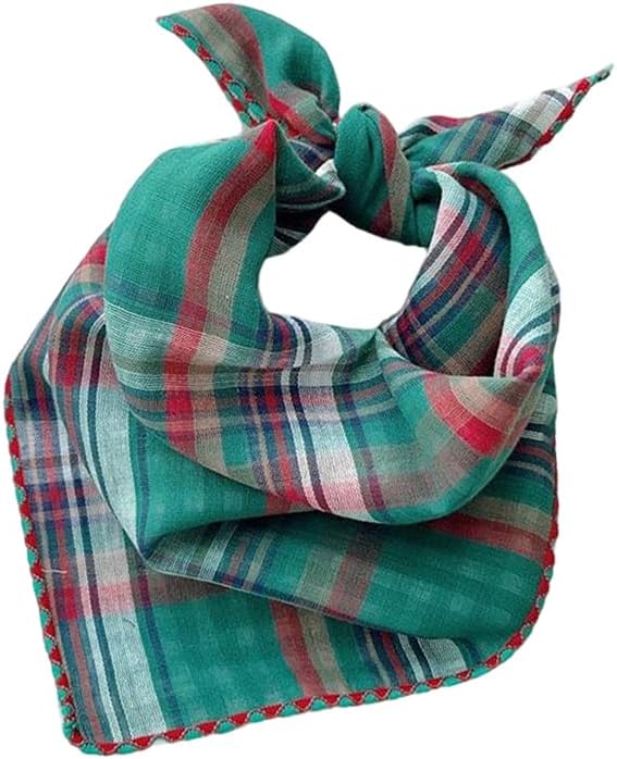 Double Layers Two Tones Dog Cotton Square Bandana Bibs Scarf Kerchief for Small Medium Dogs Boy or Girl - DCB20 G&R