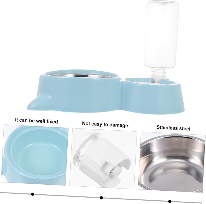 ibasenice 1pc Automatic Pet Water Feeder Food Dispenser Dual-use Cat Dog Bowl Design -Choke Feature