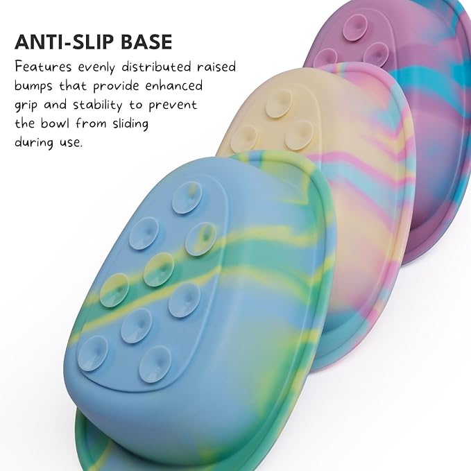 CHEWFFON Interactive Dog & Cat Lick Mat Bowls, BPA-Free Silicone Dog Slow Feeder with Suction Cups, Non Slip Bowl for Dogs and Cats, Reduces Boredom and Anxiety, Dishwasher Safe, Cotton Candy Small