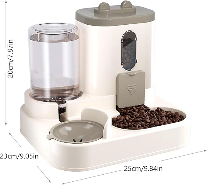 Elevated Pet Feeders with Removable Bowl and Automatic Water Dispenser Cat Dogs