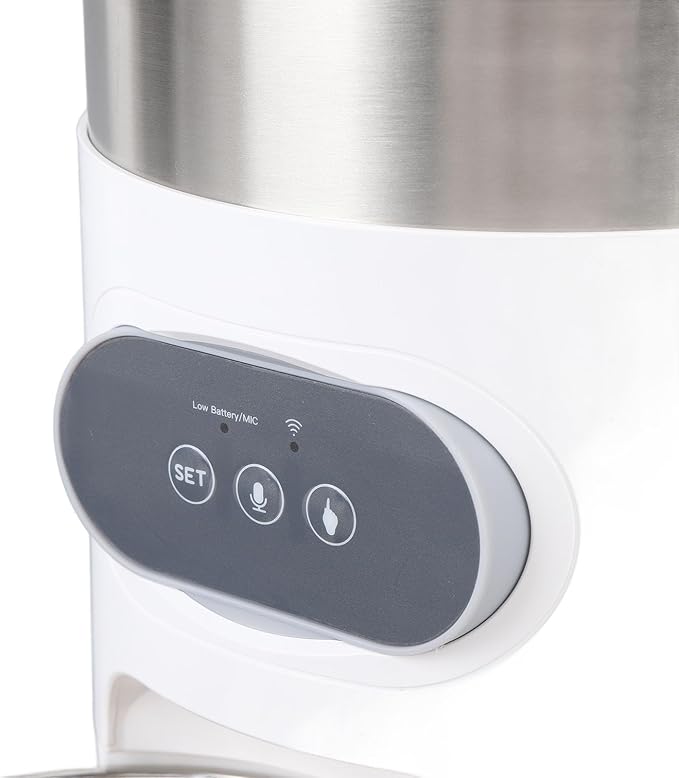 Pet Feeder, 4L Multifunctional Large Capacity Automatic Timed Feeding Cat Feeder Practical Double Bowls Stainless Steel Smart Dog Food Dispenser for Home