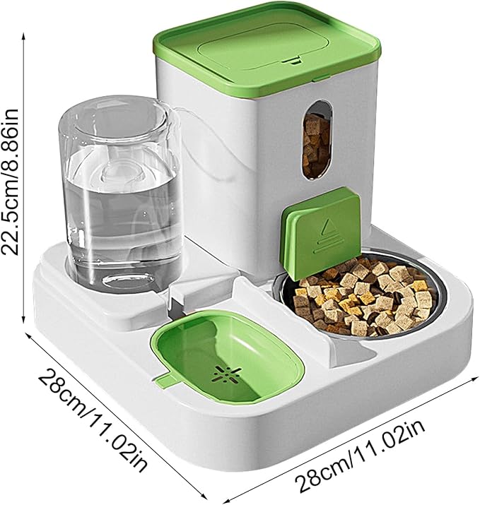 680g Pet Feeder and Water Dispenser Set – Automatic Dry Food Station with Electric Fountain | duals Bowl System for Cats Dogs Home Dorm Travel Hotel School Feeding Hydration Convenience