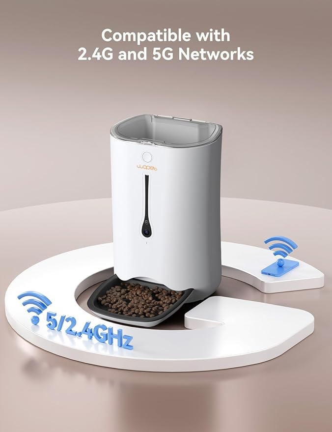 WOPET Automatic Dog Feeder with Camera,7L Smart WiFi Cat Feeder Dog Food Dispenser,6-Meal Pet Feeder HD Camera for Voice and Video Recording APP Control