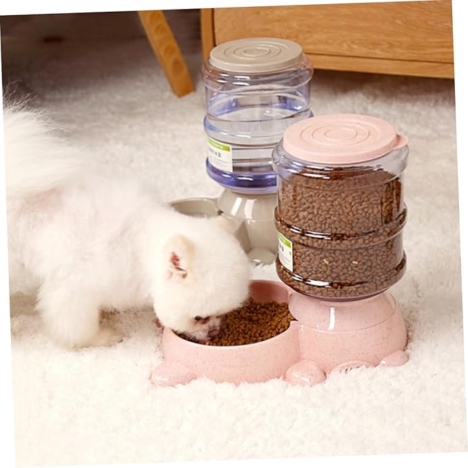 YARNOW Pet Food Dispenser for Dogs Automatic Feeder Large Capacity Bowls Non-Skid Easy Refill Feeder