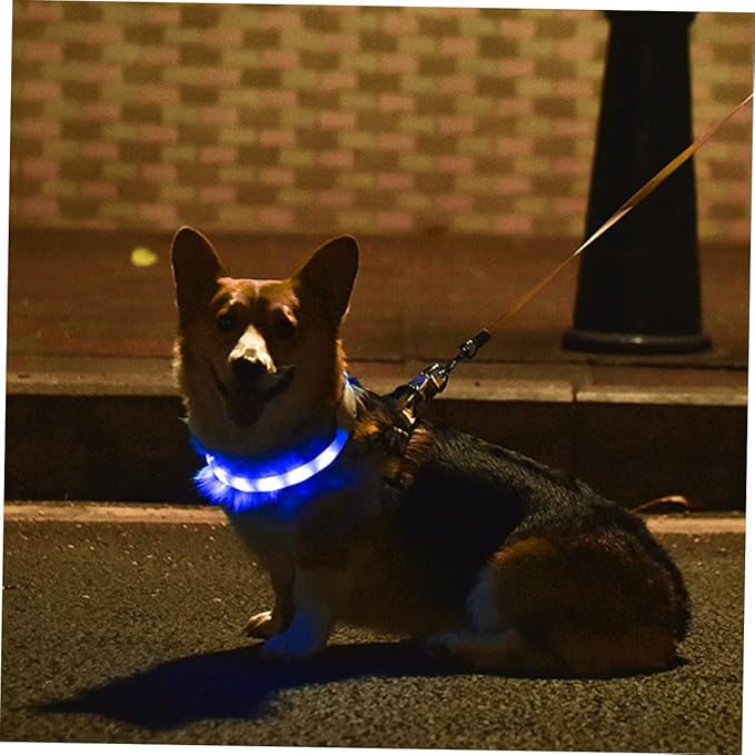 USB Rechargeable Glowing LED Pet Collar Night Safety Light Up Dog Collar Durable Wear Resistant Material Comfortable and Lightweight for Pets