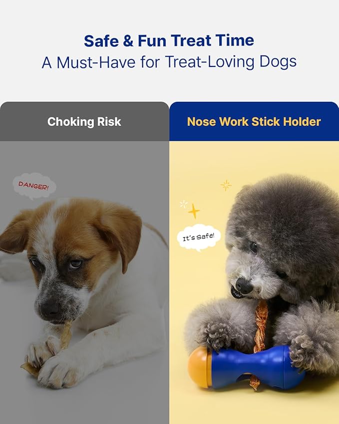 PETHROOM Nosework Stick Holder – Interactive Dog Treat Holder & Mental Stimulation Toy, Secure Snack Dispensing for Nose Work Play, Soft Blue