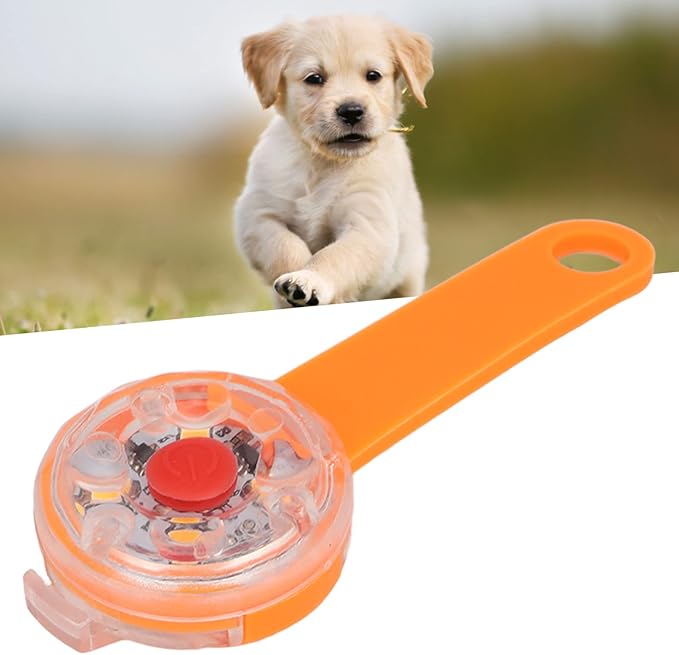LED Dog Light Pendant, 3 Light Modes USB Rechargeable Large Capacity Battery for Pet Collar, Bag, Bike (Orange)