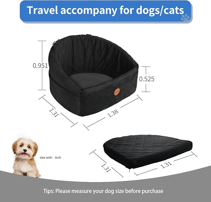 Soft Pet Car Travel Home Bed (Charcoal, Standard Version)