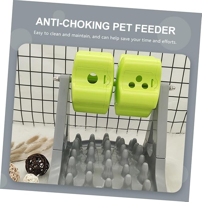 Sosoport Automatic Dog Food Dispenser Rotatable Pet Feeder with Slip Base Durable Material for Dogs Convenient Pet Training Tool for Home Use