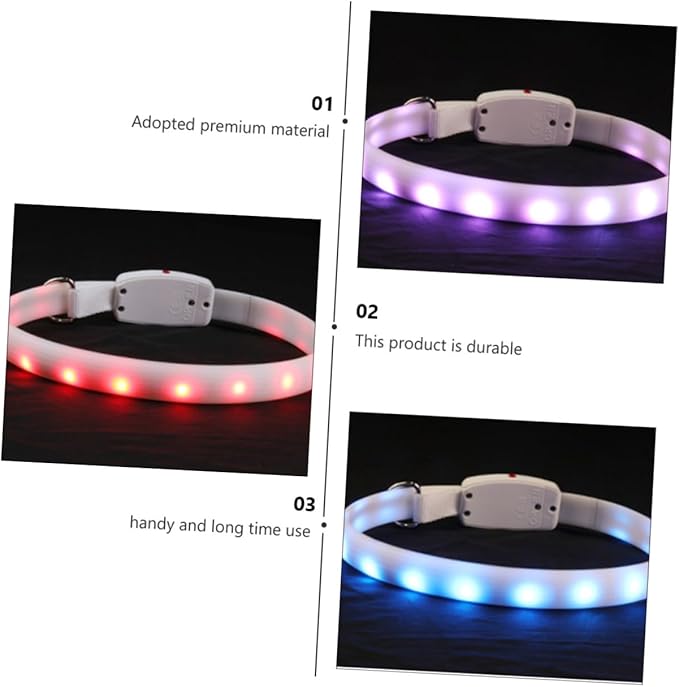 LED Dog Collar USB Charging Waterproof Glowing Pet Collar Night Luminous Flashing Safety Light for Dogs Outdoor Walking