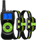 Pets Dog Training Collar, Shock Collar for Dogs with Remote, 2 Receiver Rechargeable Dog Shock Collar, for Medium and Large Dogs with 4 Training Modes (Color : Green)