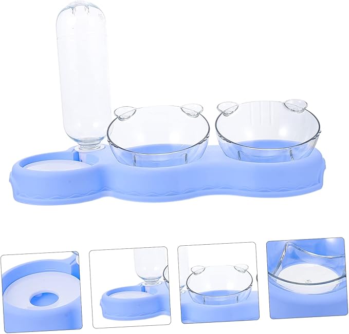 BESPORTBLE Detachable Pet Waterer and Dog Food Feeder Skid Dual Bowls for Indoor Use Convenient Automatic Water Dispenser for Cats and Dogs Safe Easy to Design