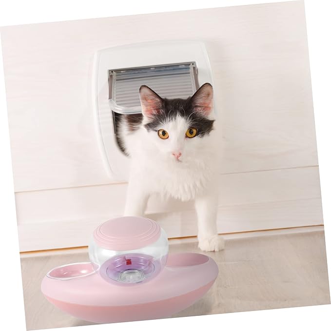 SUPVOX 1pc Automatic Pet Feeding Tray Double Bowl for Cats and Dogs Non-Spill Design Easy to Practical Food and Water Dispenser for Busy Pet Owners
